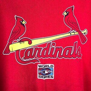 Cardinals 2006 World Series TShirt Red Long Sleeve Heavy Cotton MLB Mens 2XL